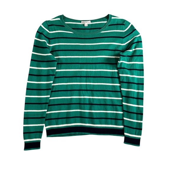 J. Crew Sweaters - J.Crew Mercantile Women's Green/Blue/White Peyton Mixed Stripe Sweater Size S